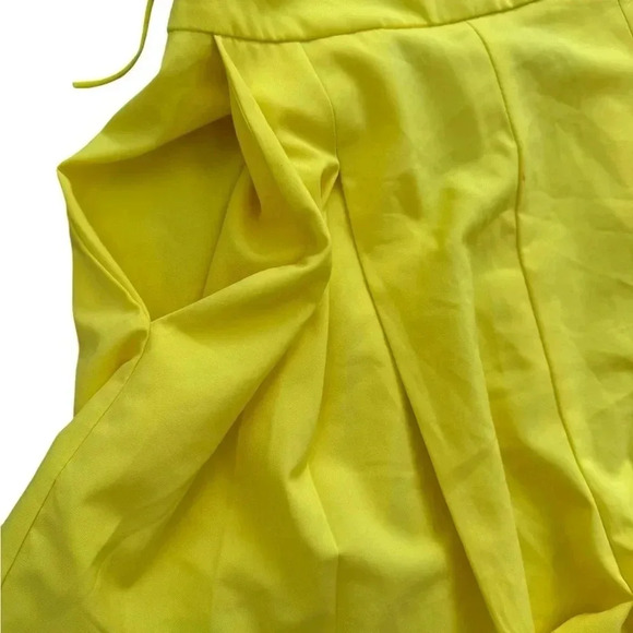 Bright Yellow Fashion Nova Romper with Open Back Tie Detail Size Small - Picture 5 of 10